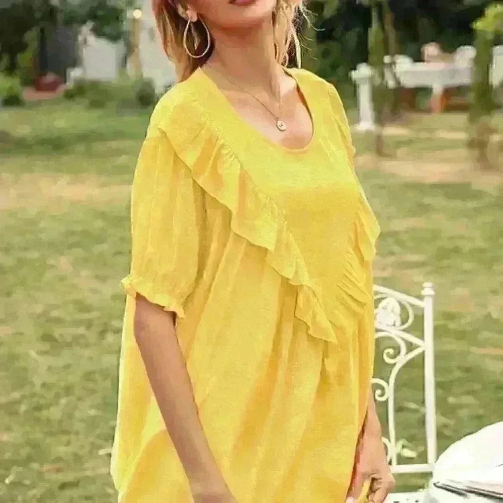 Yellow Ruffle Summer Top - Picture 3 of 3
